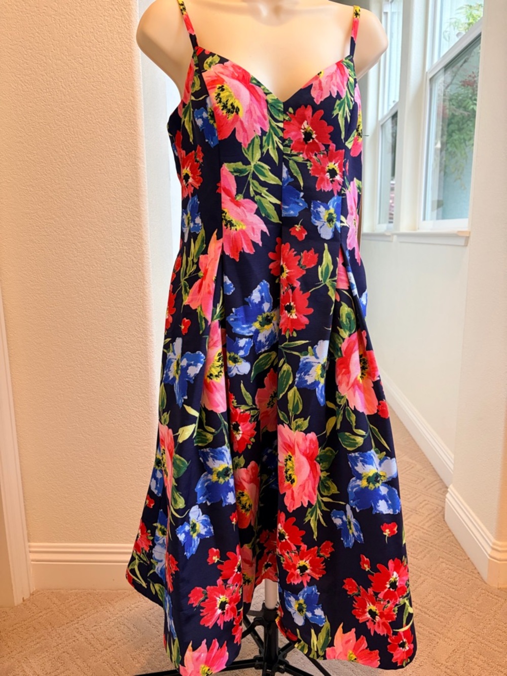 ELIJA J Navy Floral Fit n Flare Sundress